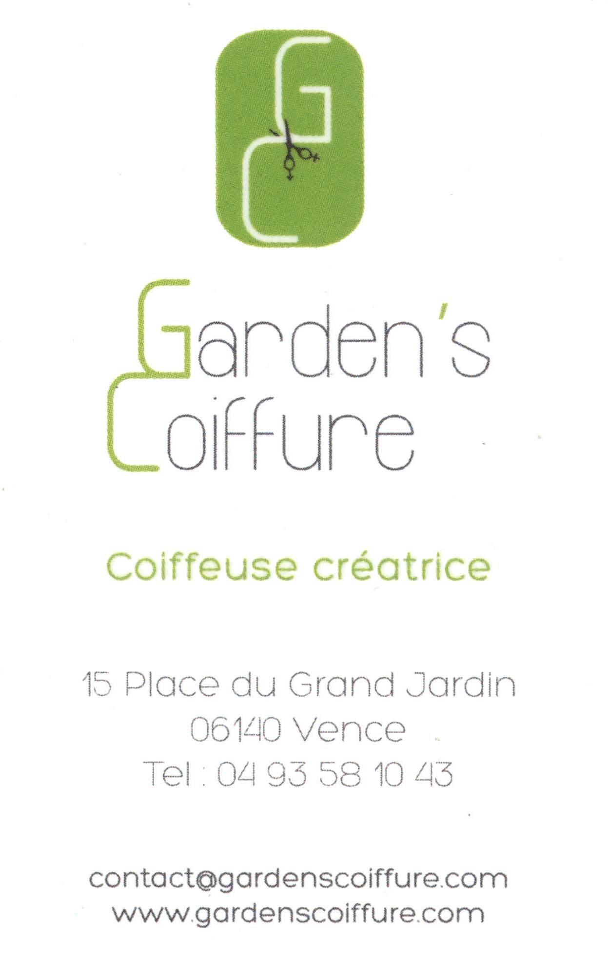 Carte de fidélité Garden's Coiffure